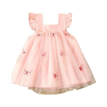 Imagem de Vestido De Verão Para Meninas Estilo Coreano Com Bordado Em Tule Saia 