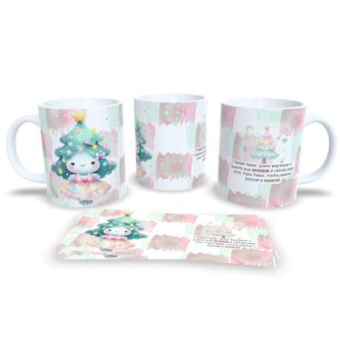 Imagem de Caneca de Natal Decorativa, Porcelana Branca com Ilustração Festiva, Mensagem 'Que as Luzes do Natal Iluminem seus Dias com Alegria e Esperança' (15790)