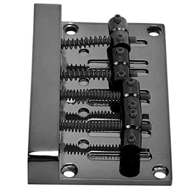 Imagem de RiToEasysports Ponte de Baixo de 4 Cordas Espessada, Peça Traseira para Caixa de 85mm, Guitarra Elétrica-excelente Corrosão-acessórios de Instrumento Serve para Baixo (Preto)