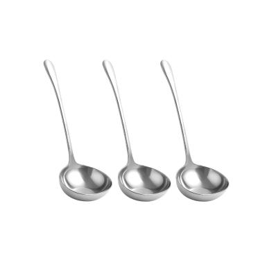 Imagem de Concha Aço Inox Servir Molhos Sopas Caldos 28cm Jogo 3un