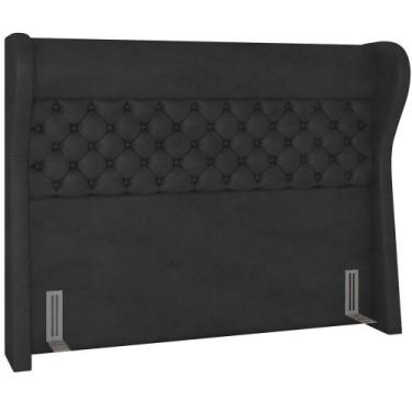 Imagem de Cabeceira Cama Box King 195 Cm P05 Madrid material sintético Preto - L