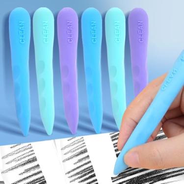 Imagem de 5 peças de borrachas longas Kawaii, cores macaron, borracha de precisão para arte detalhada e materiais de desenho profissional, aleatória