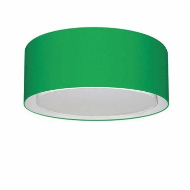 Imagem de Plafon Cilíndrico Duplo Vivare Md-3036 Cúpula Em Tecido 50x25cm - Bivolt Verde-folha 127/220v
