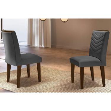 Imagem de Kit 2 Cadeiras Sala Jantar Londrina Madeira 2 Un Capuccino-grafite - Rufato