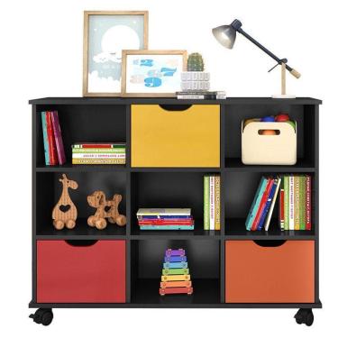 Imagem de Nicho Organizador 3 Gavetas Preto Colors - Qmovi