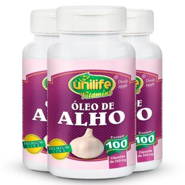 Imagem de Kit 3 Óleo De Alho 350Mg Unilife 100 Cápsulas