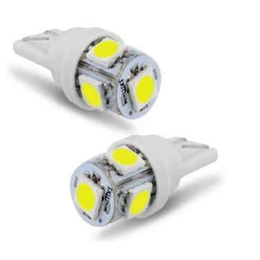 Imagem de Kit 50 Lâmp. Pingo T10-5 Leds Xenon Branca