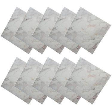 Imagem de Placa Adesiva Marmore  3D Kit 10 uni Papel de Parede Autocolante Reforma Obra Reparo Ambiente Cozinha Banheiro Casa