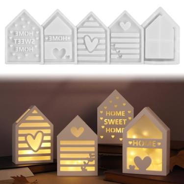 Imagem de Castiçal de silicone para casa, suporte de vela 3D para casa, moldes de fundição de resina epóxi para bricolage, sabonete, bolo, argila, artesanato, decoração de casa (estilo-D)