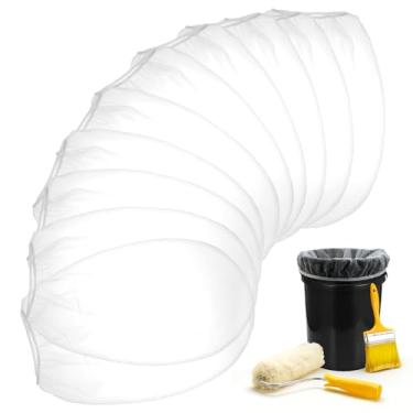 Imagem de Okxiri 10 sacos de filtro de tinta, 14 litros, sacos de filtro de tinta, sacos de filtro de malha fina branca, bolsa de malha com abertura superior elástica para jardinagem, pintura