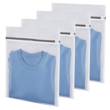 Imagem de 4 sacos de roupa espaçosos de malha durável, sacos de lavanderia, saco de lavagem de malha, bolsa de lingerie para lavar roupas delicadas, casa, dormitório ou armazenamento, serve para meias em