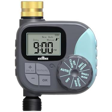 Imagem de Temporizador de irrigação para mangueira de jardim, mangueira programável com atraso de chuva/sistema de irrigação manual/automático, controlador de temporizador de irrigação externa para gramado, 1