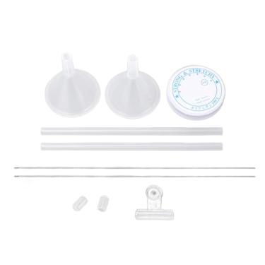 Imagem de Kit de ferramentas de funil para miçangas, portátil, leve e eficiente, conjunto de agulhas para rosqueamento de contas de argila para artesanato de joias, designers de joias, (Conjunto de 2 peças)