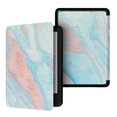 Imagem de Akacy Capa com padrão pintado para o novo Kindle paperwhite de 6,8 polegadas (11ª geração - versão 2021) - capa leve de couro PU com hibernar/despertar automático para Kindle 11ª geração 2021 e-reader