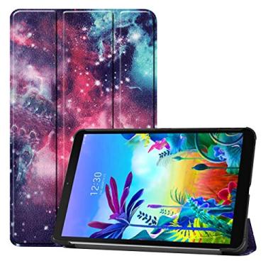 Imagem de Capa inteligente para LG G Pad 5 10.1, capa Ratesell leve e inteligente com três dobras para LG G Pad 5 10,1 polegadas versão 2019, modelos LM-T600L, T600L espaço sideral