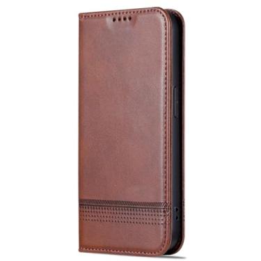 Imagem de FWYANZH Capa carteira para Xiaomi 17 Pro Max/17 Pro/17, capa flip de couro com suporte para cartão de crédito, capa à prova de choque, marrom, 17 Pro Max