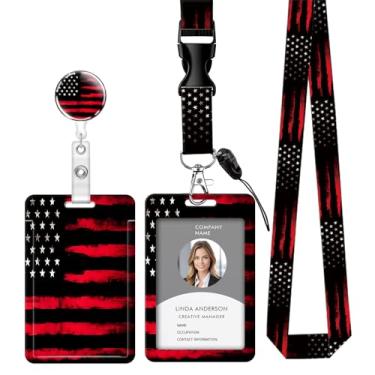 Imagem de Cordão retrátil para crachá de identificação com clipe e chaveiro, ajustável, bonito carretel de separação, durável, perfeito para mulheres enfermeiras, professoras, trabalhadoras de escritório