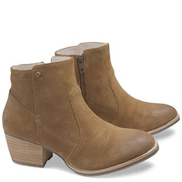 Imagem de Cat Footwear Bota de cano curto unissex com zíper lateral Sidra e salto empilhado, Marrom, 8.5