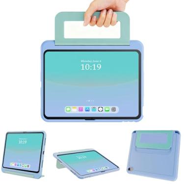 Imagem de INFILAND Capa infantil para iPad A16 11 polegadas 2025 (11ª geração), iPad 10ª geração (10,9 polegadas 2022), capa protetora durável e macia à prova de choque com suporte/alça de lápis (azul)