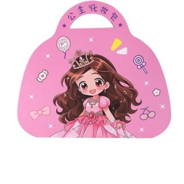 Imagem de Kit Maleta de Maquiagem Infantil, Rosa, com 6 Sombras, Pincéis, Pedrinhas Decorativas, Livro de Rosto, para Crianças a partir de 4 Anos, 21x24x3cm