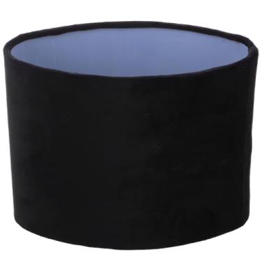 Imagem de Hemobllo Abajur oval de veludo preto cobertura de luz de mesa 22 x 18 cm abajur de substituição para quarto sala de estar iluminação difusa decorativa