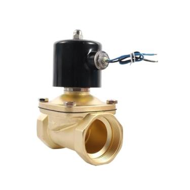 Imagem de Válvula solenóide elétrica de rosca fêmea 2 polegadas - DC 12V / 24V AC 220V pneumática normalmente fechada para aplicações água, óleo e ar(DC 12V)