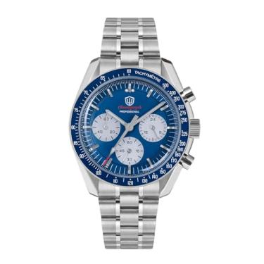 Imagem de watchdives WD1860 WD1861 WD1863 Relógio Cronógrafo Masculino Japão VK63 Quartzo Relógios Esportivos 40 mm Bubble Sapphire Cristal Relógio de Pulso 100 M Relógio de Mergulho, Branco fosco azul/WD1863