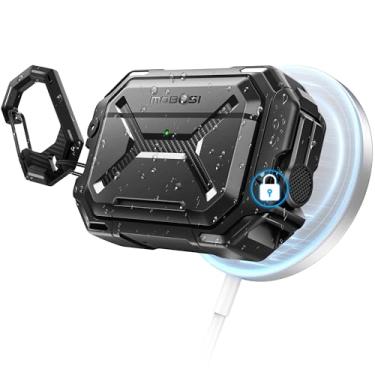 Imagem de MOBOSI Capa para AirPods Pro 3 [IP68 à prova d'água para iPods Pro 3 e compatível com MagSafe] Capa protetora de grau militar para fones de ouvido Pro3 com trava segura, chaveiro e suporte de telefone