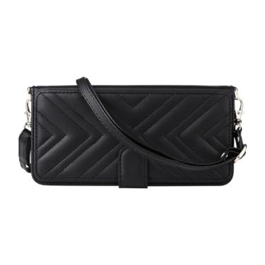 Imagem de Capas Compatível com Umidigi G100A,PU caso de telefone de couro Flip com slots de cartão,Design multifuncional,Uso como um saco Crossbody e saco de sling.-Black