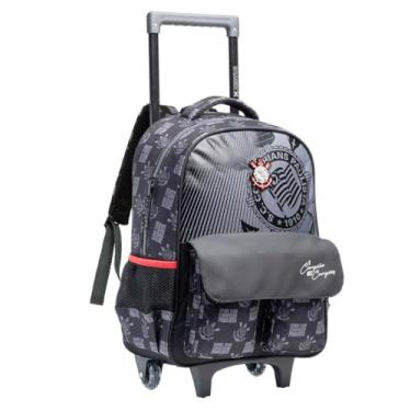 Imagem de Mochila de Costas e Rodinhas Corinthians Infantil Escolar Timão