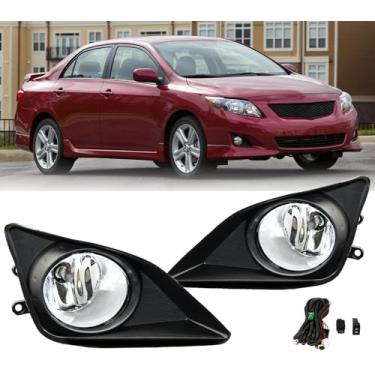 Imagem de LEVANLIGHT Conjunto de faróis de neblina compatível com Toyota Corolla e Altis 2008 2009 2010 Farol de neblina com interruptor/fiação/lente transparente