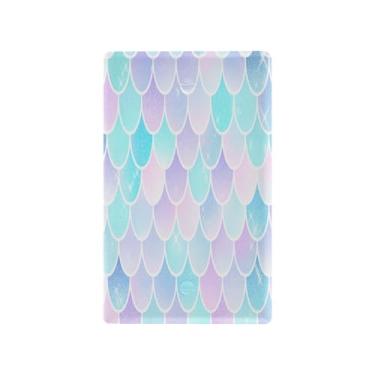 Imagem de Blueangle Placa de parede decoradora de capa em branco, tamanho padrão 1 gangue linda capa de interruptor de escamas de sereia para quarto de escritório em casa 4,53 x 2,76 polegadas (243)