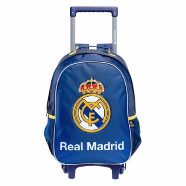 Imagem de Mochila de Rodas Real Madrid CF Meninos Futebol Infantil - Xeryus, Azu