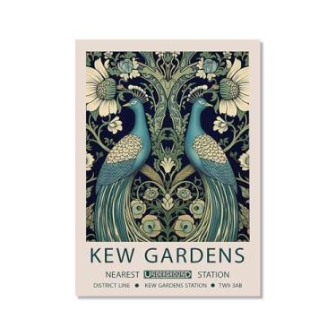 Imagem de William Morris Flower Birds Pavão Poster Kew Gardens Impressão em Tela Pintura Floral Arte de Parede Impressões Botânicas Sala de Estar Decoração de Casa (SKU4,20.3x30.5 cm = (20x30cm), Sem moldura)