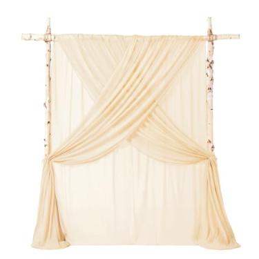 Imagem de Ling's moment Cortinas transparentes extra largas, cortina de entrada de janela de chiffon sem rugas para portas de vidro deslizantes, sala de estar, festa de casamento, quarto, casa de fazenda, palco