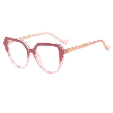 Imagem de Óculos de grau gatinho populares femininos armação grande lentes de leopardo (6)