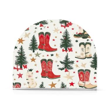 Imagem de Qilmy Tropa de Natal Botas Cowboy Porta-guardanapos para mesas - Porta-guardanapos para cozinha, Porta-guardanapos de mesa, Porta-guardanapos de coquetel, Porta-guardanapos de papel127