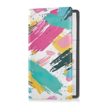 Imagem de Kigai Porta-cartão de registro de carro de grafite colorido e seguro - para porta-luvas de caminhão de carro, console de documentos, organizador de documentos, capa carteira de couro PU premium