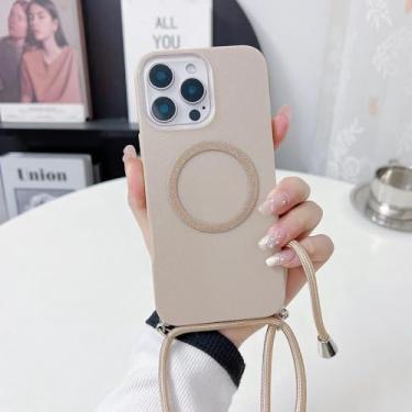 Imagem de Linda alça transversal magnética com glitter para iPhone 16 E 15 Pro Max 14 13 12 11 Pro, dourada, para iPhone 16e