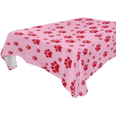 Imagem de Burbuja Toalha de mesa com estampa de pata vermelha, toalha de mesa quadrada, antirugas, grossa para decoração de jantar, cozinha, festa, 137 x 137 cm