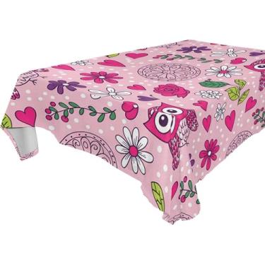 Imagem de Burbuja Toalha de mesa de coruja, toalha de mesa quadrada anti-rugas grossa para decoração de jantar, cozinha, festa, 137 x 137 cm