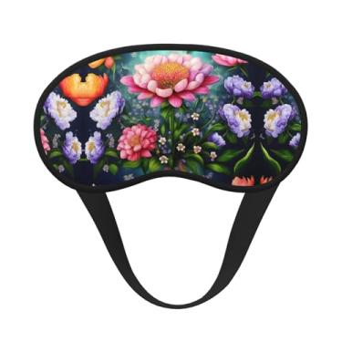 Imagem de Máscara de dormir blackout com estampa de pintura de diamante de flor, máscara de luz macia, para dormir, meditação, viagem, ioga