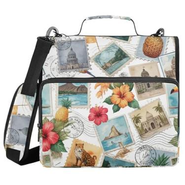 Imagem de Burbuja Pasta para fichário com zíper e 3 anéis com lixa expansível e alça de ombro para laptop de 13 polegadas, vários bolsos para trabalho de escritório