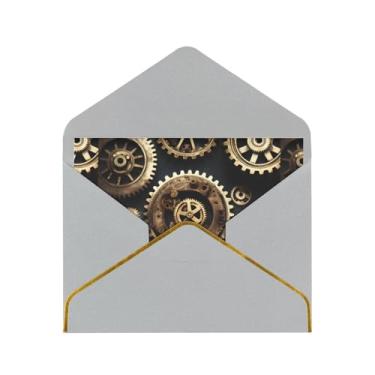 Imagem de SKKNT Steampunk Gears Cartões comemorativos impressos para todas as ocasiões, convites de festa de aniversário de casamento, 12,7 x 15,2 cm