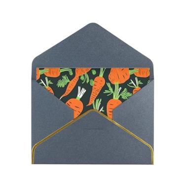 Imagem de SKKNT Cartões de felicitações com estampa de cenoura feliz sem costura para todas as ocasiões, convites de festa de aniversário de casamento, 12,7 x 15,2 cm