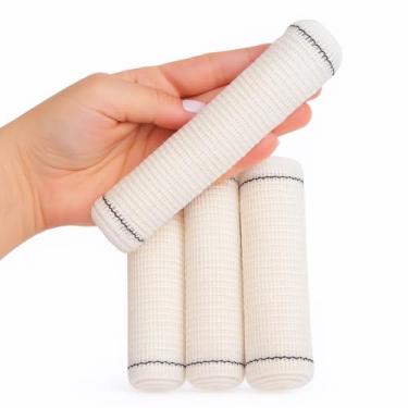 Imagem de Kit 12 Faixa Curativo Atadura Crepe 13 Fios 100% Algodão Qualidade Aprovada Anvisa (15cm x 1,80m)