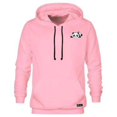 Imagem de Blusão Moletom Calttony Canguru Panda com Capuz e Bolso-Unissex