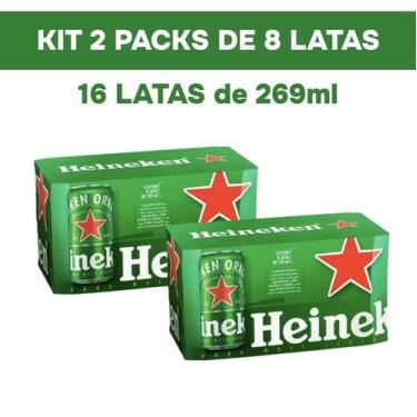 Imagem de Cerveja Lata 269ml Pack com 16 unidades Heineken