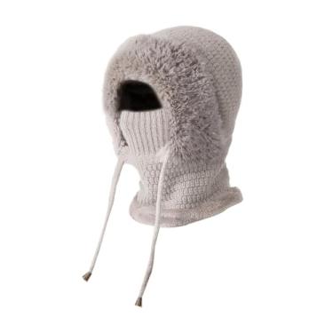 Imagem de UGPLM Balaclava com capuz, gorro quente de inverno para pesca, esqui, motociclismo e ciclismo, para homens e mulheres, Cinza