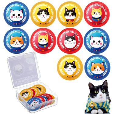 Imagem de Mysora Adesivos calmantes para gatos para viagens, carro e uso doméstico, feromônios e difusor calmante de óleo essencial natural para gatos e gatinhos para reduzir a ansiedade e o estresse, de longa